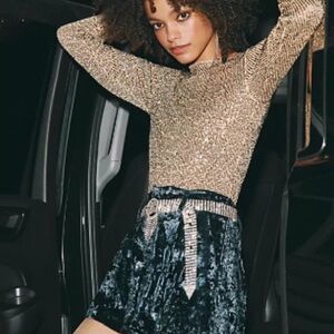 Free People Gold Rush Long Sleeve Top